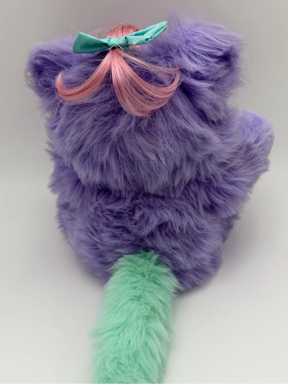 VTG 1987 Brush a Loves Purple Posy Plush Bear with Brush Tail & Mirror
